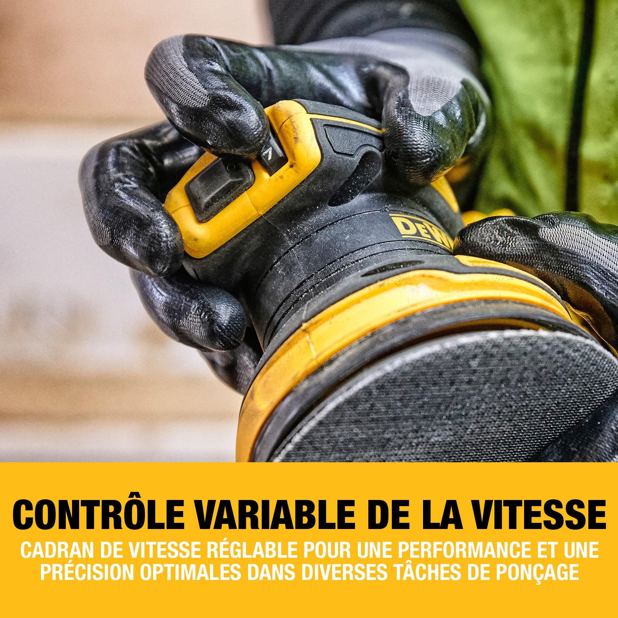 DEWALT - Ponceuse excentrique sans fil XR 18V Brushless, 125mm, Unité nue, DCW210N-XJ