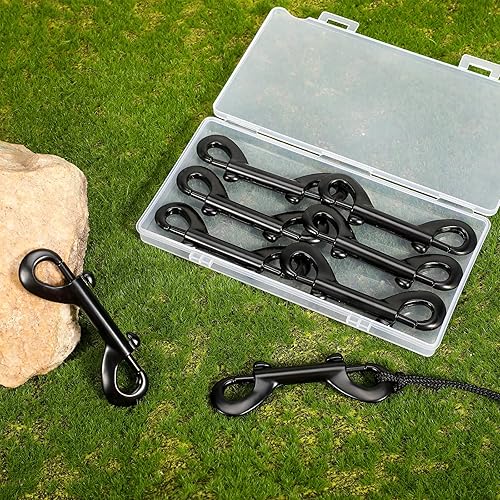 Vista 12 de Ferraycle Ganchos de doble extremo, broches de perno, aleación de zinc pesada, multiusos, clips de doble cara, clip de metal, ganchos negros