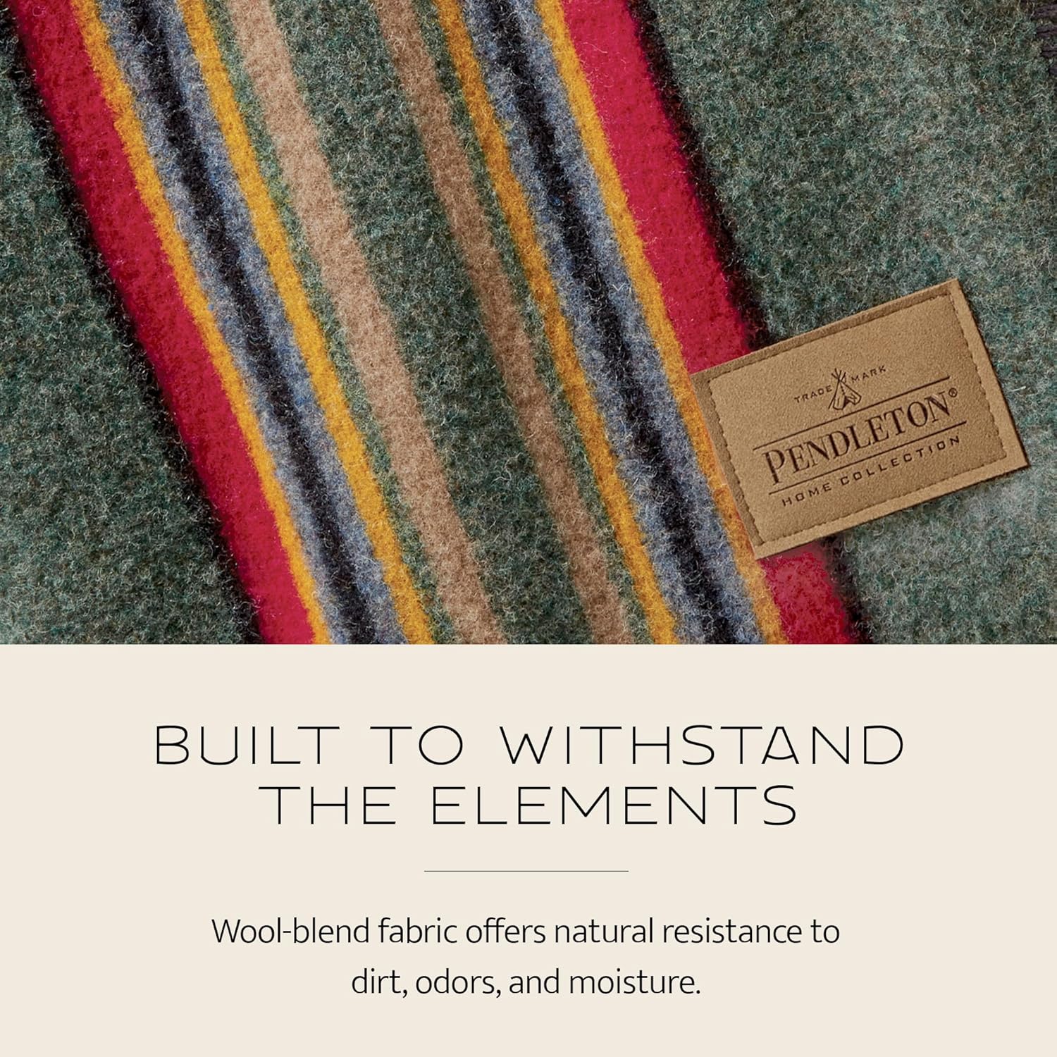 Pendleton Yakima Throw 54" x 66" - Wool Cotton, Lightweight, Soft and Durable Wool Throw for Home and Travel - Green Heather