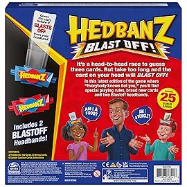 Spin Master Games Hedbanz Blast Off! Guessing Game with 25 Bonus Cards, Family Game Night for Kids and Families Ages 6 and up (Amazon Exclusive)