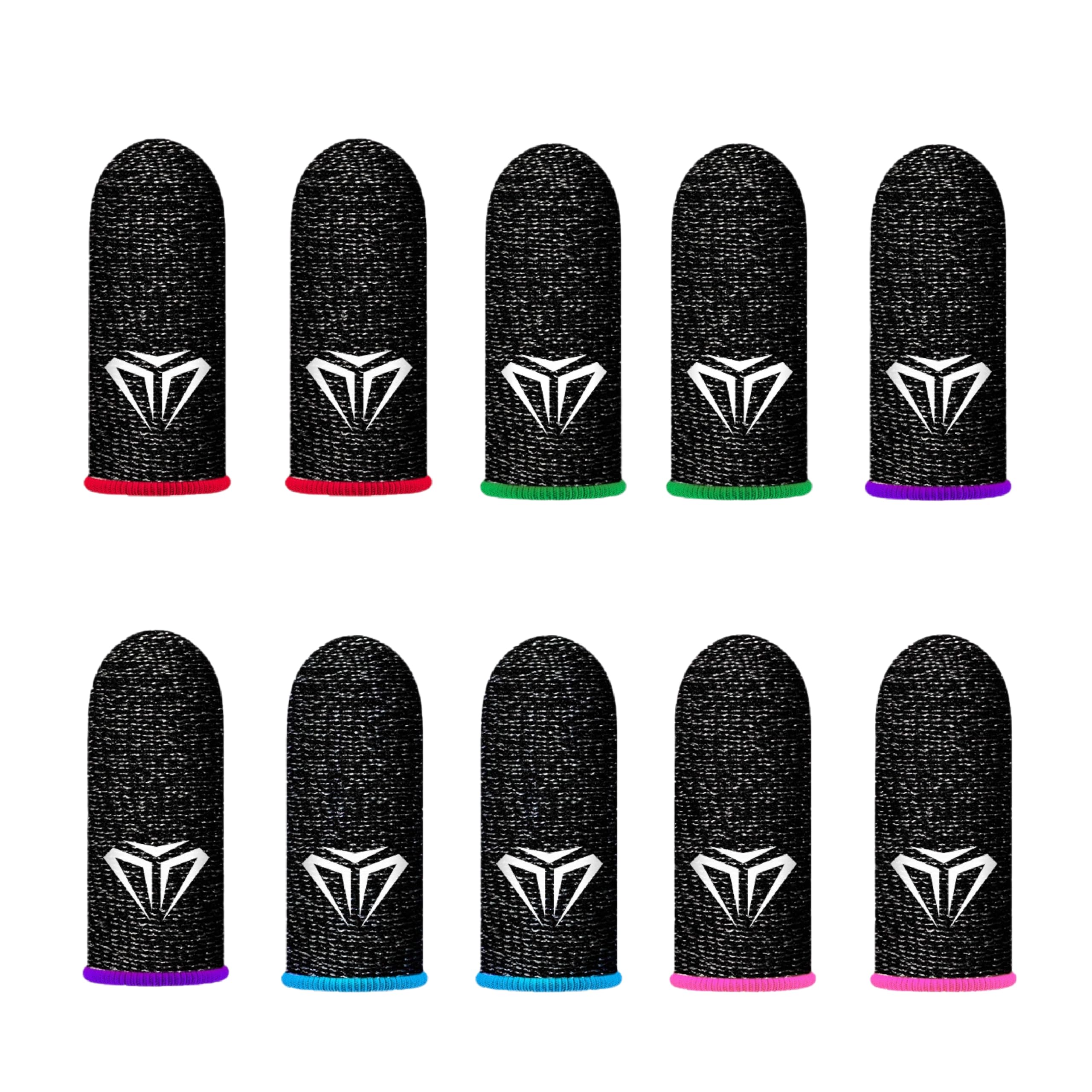Lot de 12 Doigtiers pour Jeu Mobile, 6 Paires de Finger Sleeve Gaming Haute Sensibilité en Fibre Conductrice, Protège Doigt Anti-Transpiration Respirant pour Tous Écrans Tactiles, Accessoires Gaming M
