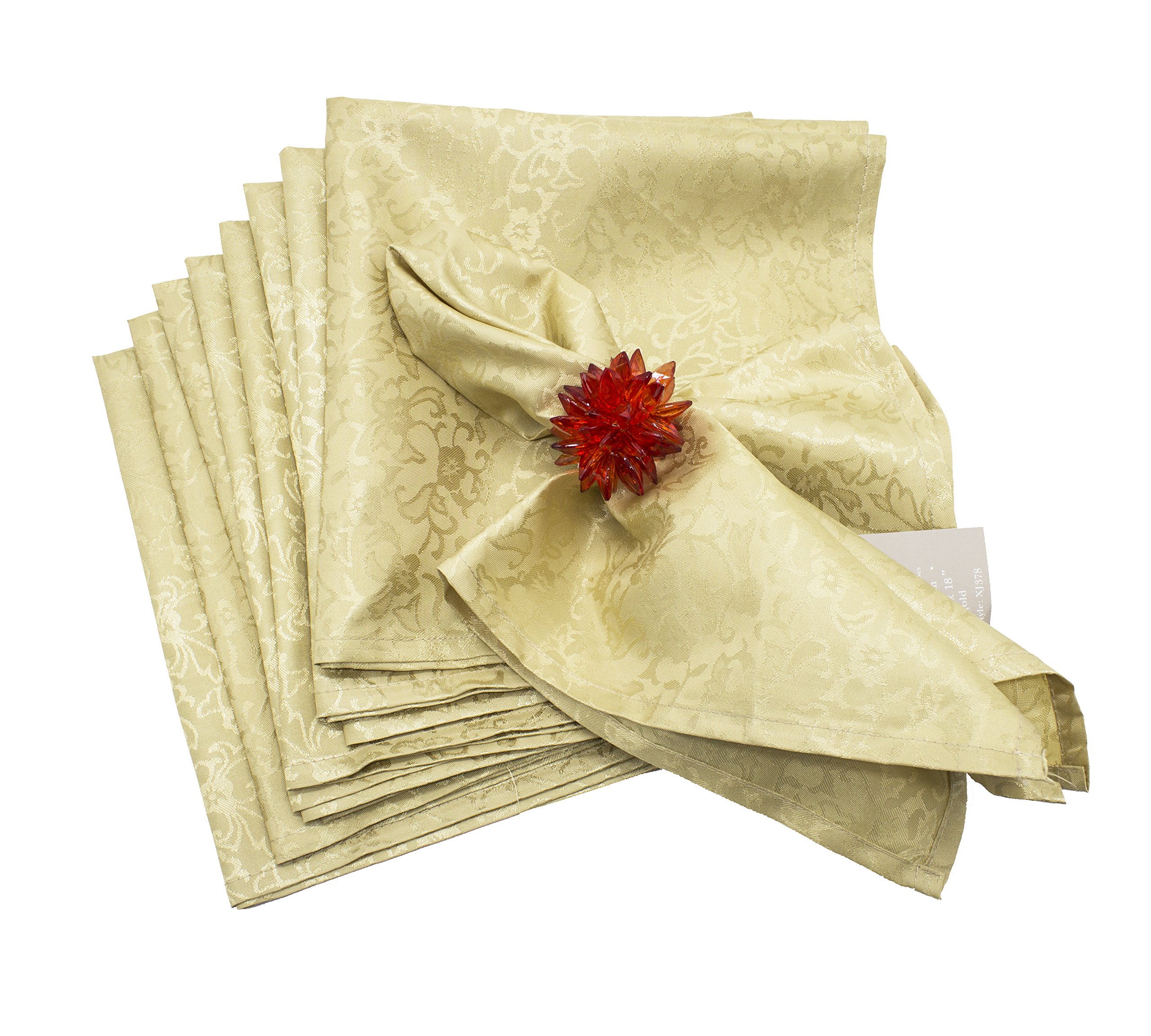Fennco Styles Holiday Damask Cloth Napkins 18