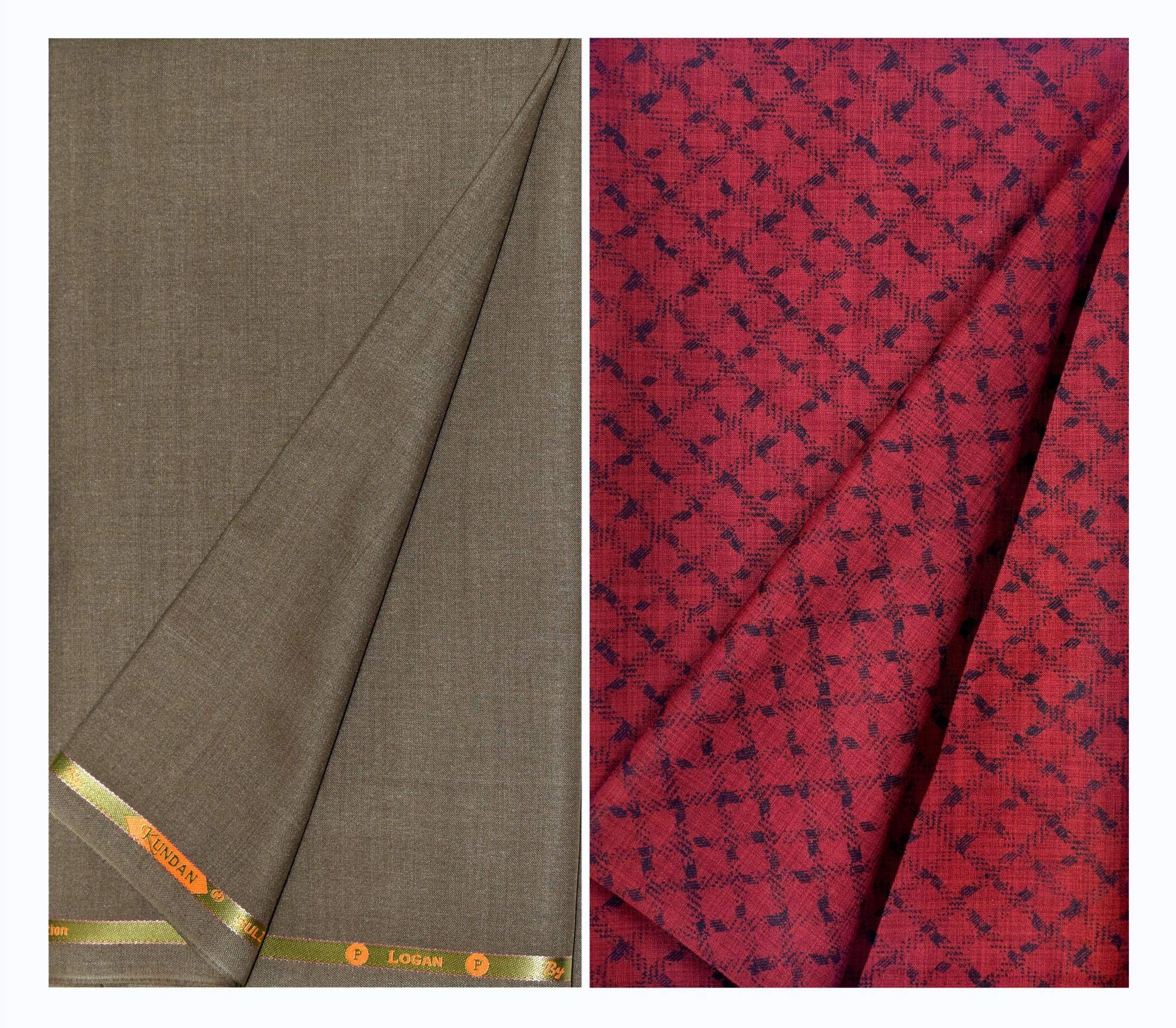 Kundan Sulz Gwalior Men's Matt Finish Trouser & Shirt Fabric Combo Set (Free Size/Multi Color)-image-34