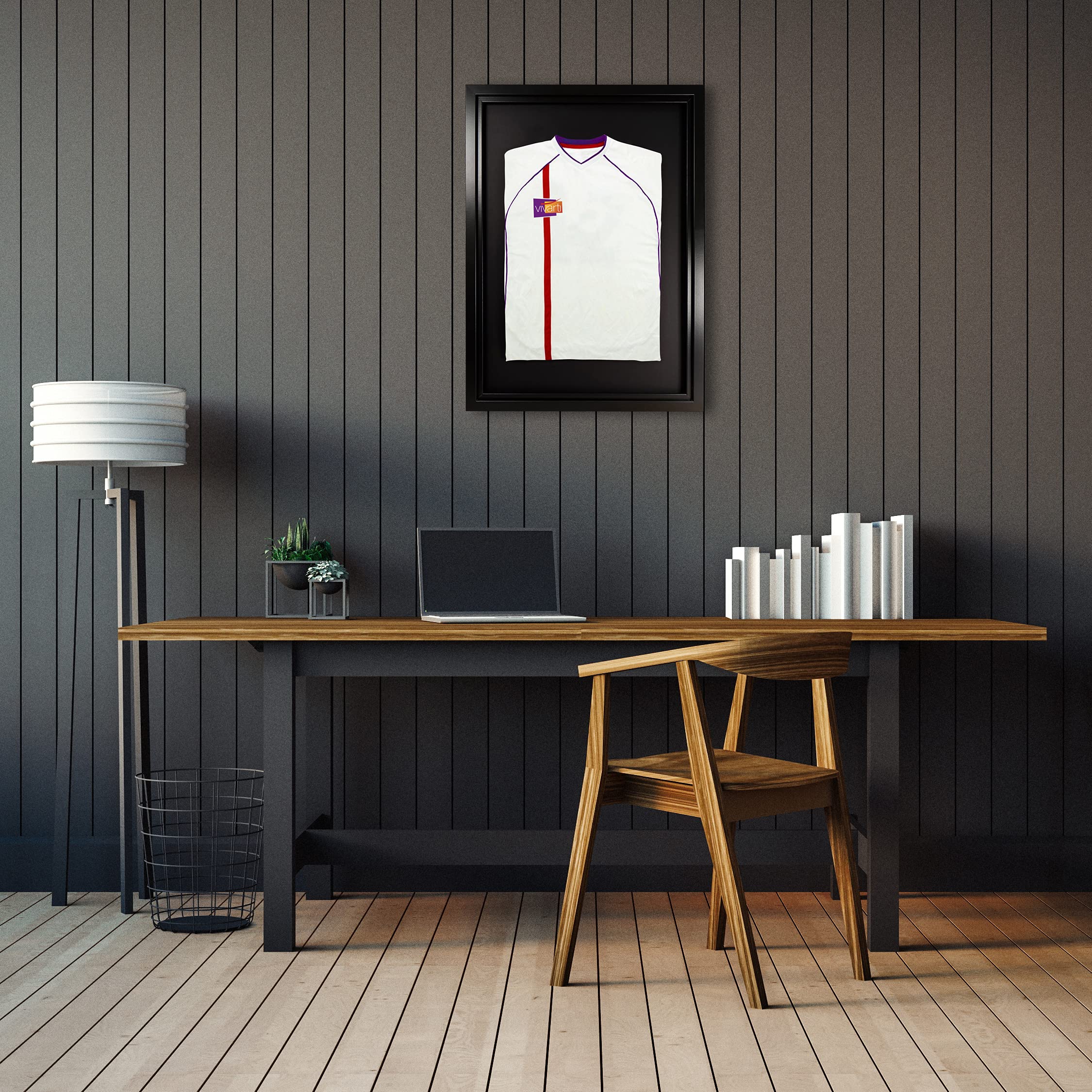 Vivarti DIY-Rahmen für Sportshirts, 50 x 70 cm, schwarzer Rahmen, Schwarzer Rahmen, schwarzer Innenrahmen, schwarze Rückwandkarte