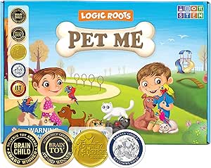 Logic Roots Pet Me Multiplication and Division Game - Fun Math Board Game for 5 - 9 Year Olds, Easy Start STEM Toy, Perfect Educational Gift for Kids (Girls &amp; Boys), Homeschoolers, Grade 1 and Up