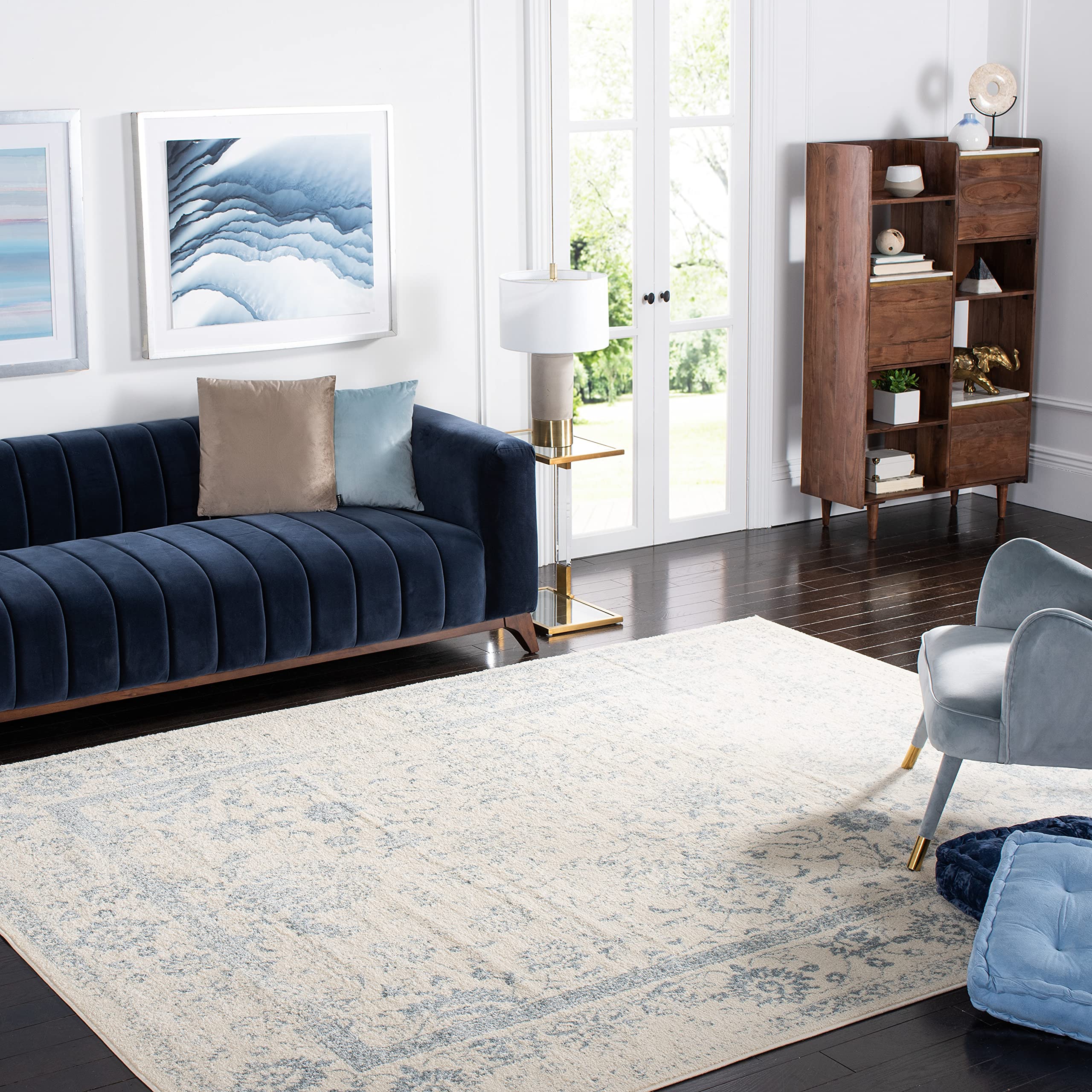 Safavieh Teppich „Adirondack“ 70x200 Cm – Elfenbein & Salbei, Orientalisches Used-Look | Fusselfrei, Fleckenabweisend & Ideal Für Wohnzimmer & Stark Frequentierte Bereiche