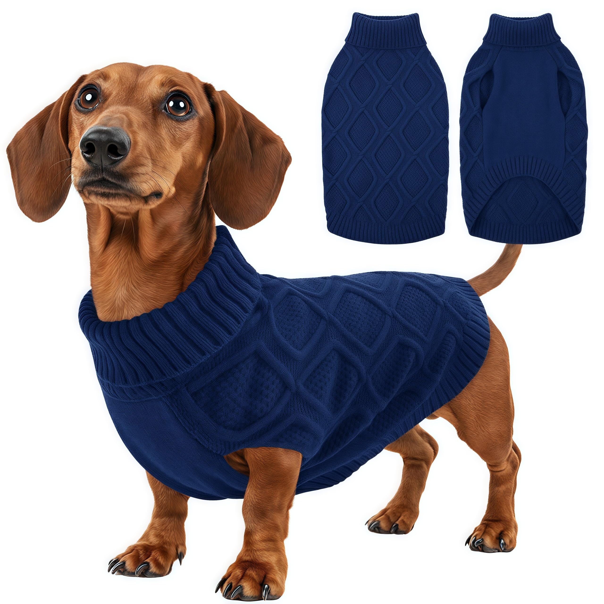 KONVINIT Hundepullover Grosse Hunde Winter Warm Hundepulli Dog Sweater für Hunde, Pflegeleicht & Dehnbar, XS bis 2XL,für Chihuahua bis Labrador,auch für Dackel