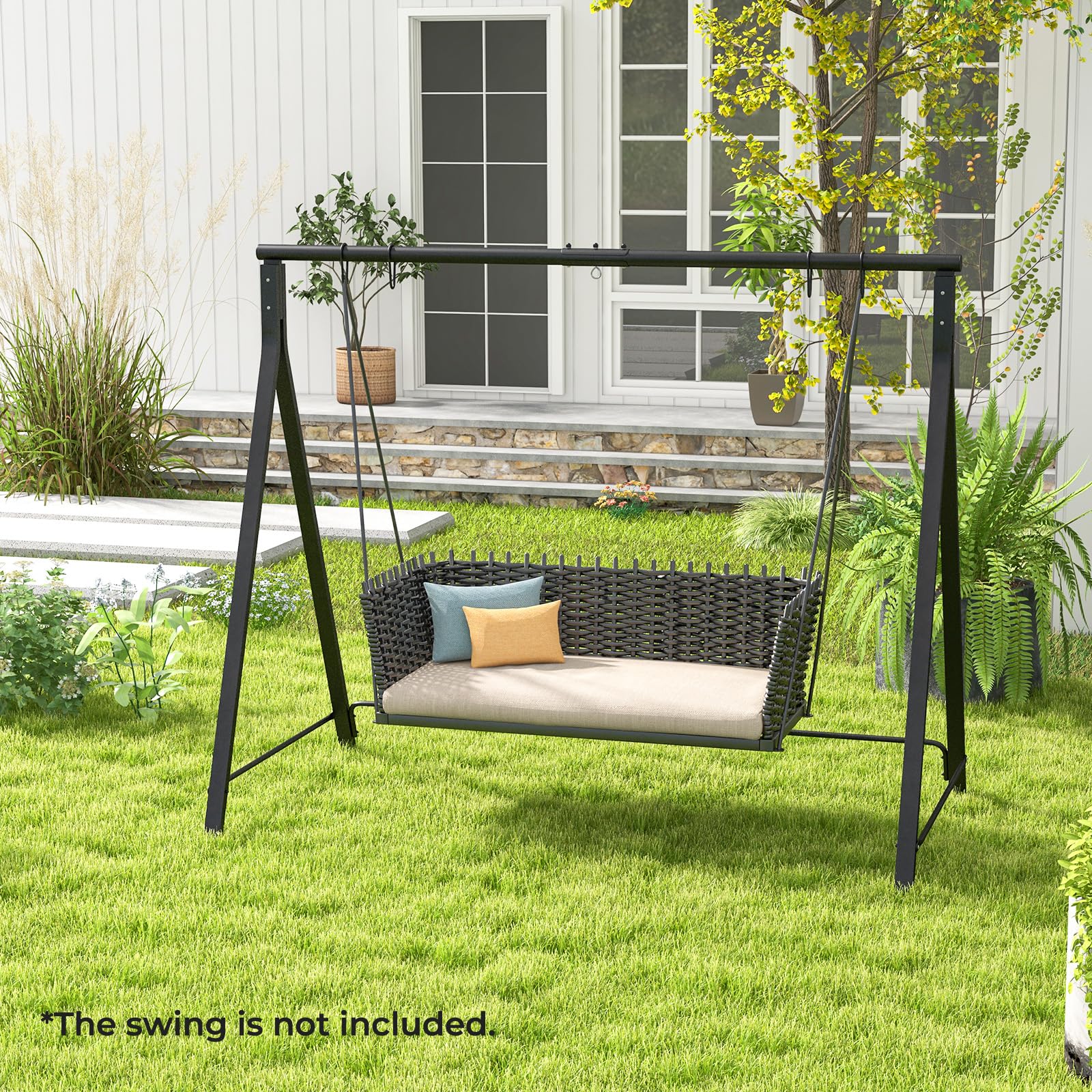 Swing Frame Outdoor Outsunny Metal Porch Heavy Duty Swing Frame