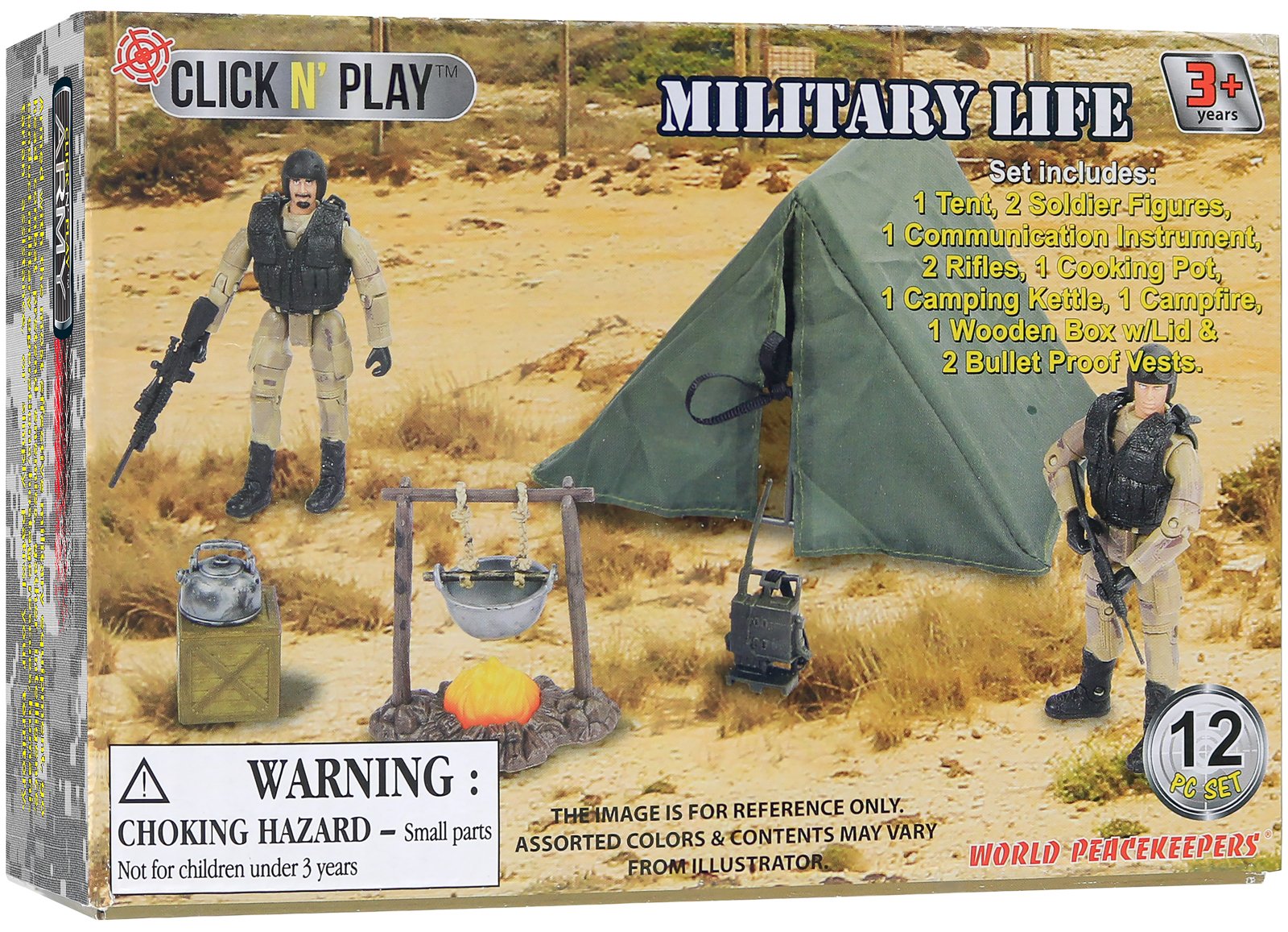Amazon.com: Click N' Play Military Life Camping Set 12 Piece Play