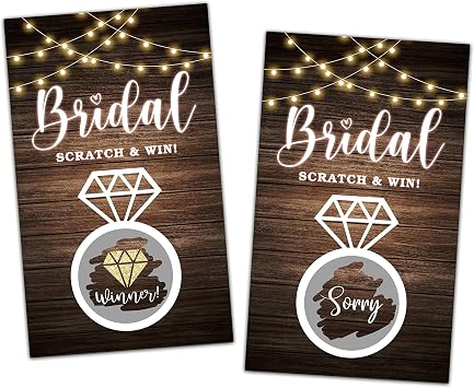 Bridal Shower Scratch off Game Cards, Rustic Bridal Raffle Lottery Tickets, Scratch off Party Game for Wedding, Engagement/Bachelorette Party Favors Supplies Decorations 50 Pack-05