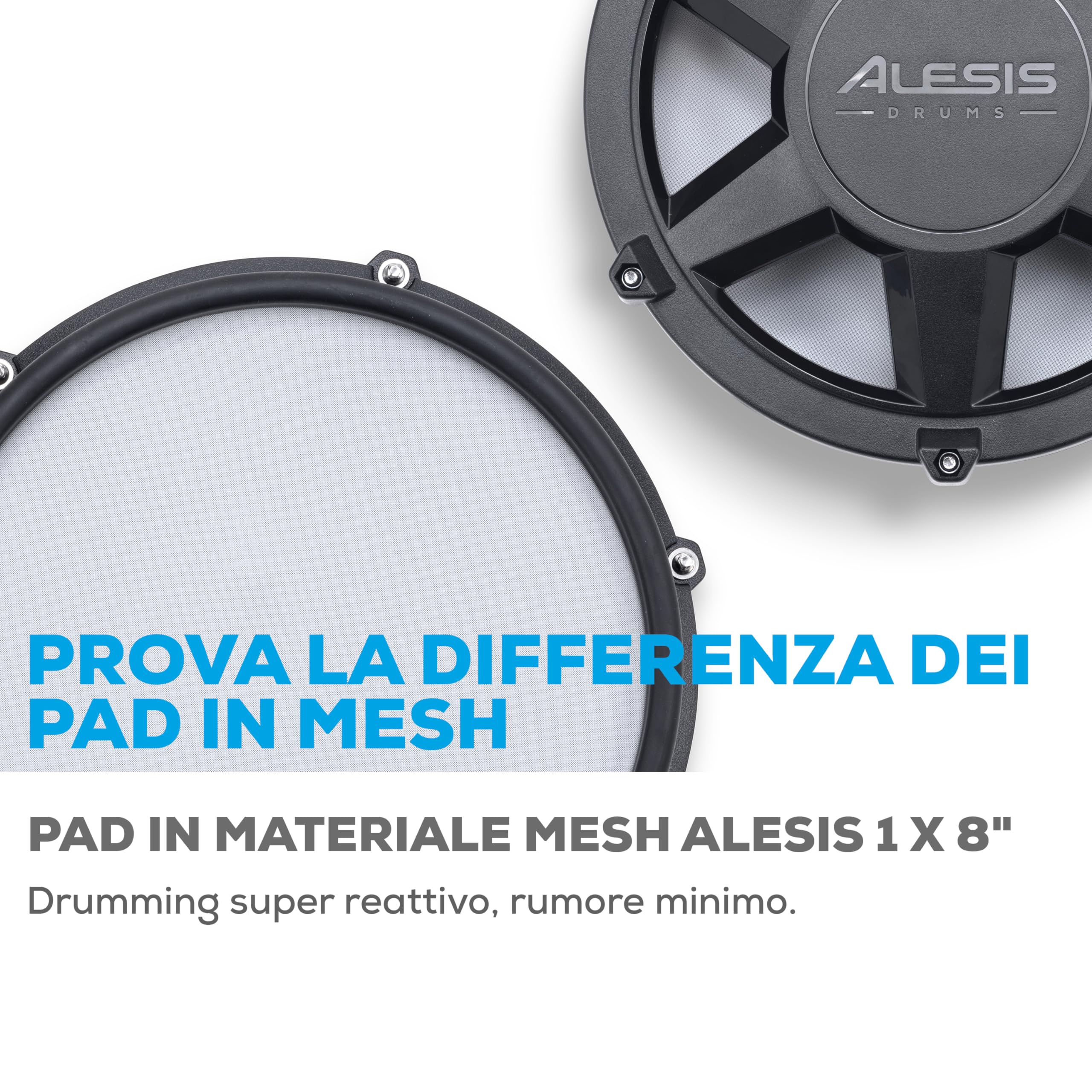 Alesis Nitro Max Batteria Elettronica a 10 pezzi con Pelli Mesh Silenziose, Rullante a Doppia Zona da 10", Bluetooth, 440+ Suoni Autentici, Drumeo, USB Midi, Pedale Grancassa