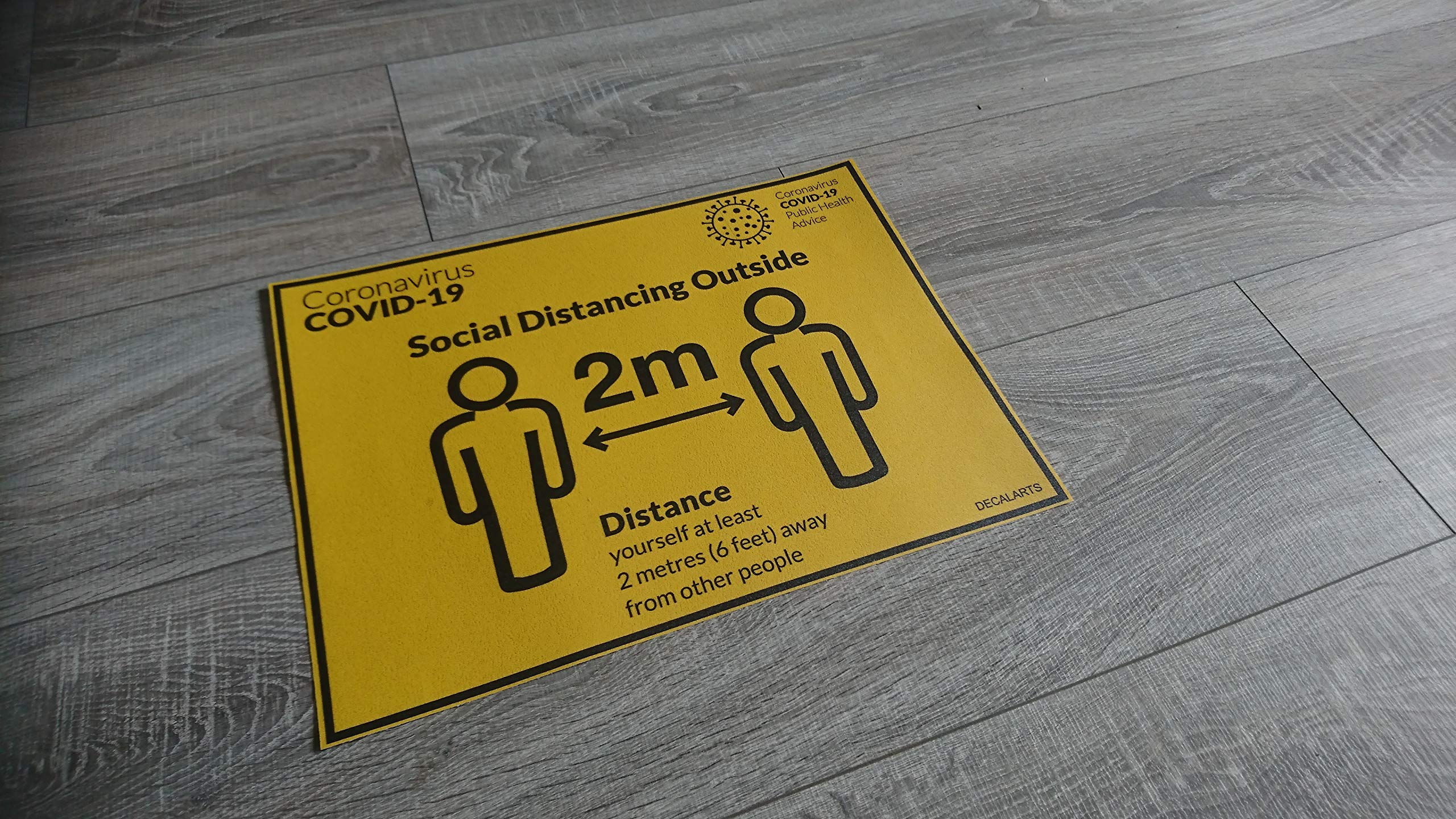 Autocollants de sol antivirus lot de 5 stickers de signalisation sociale corona pour magasin