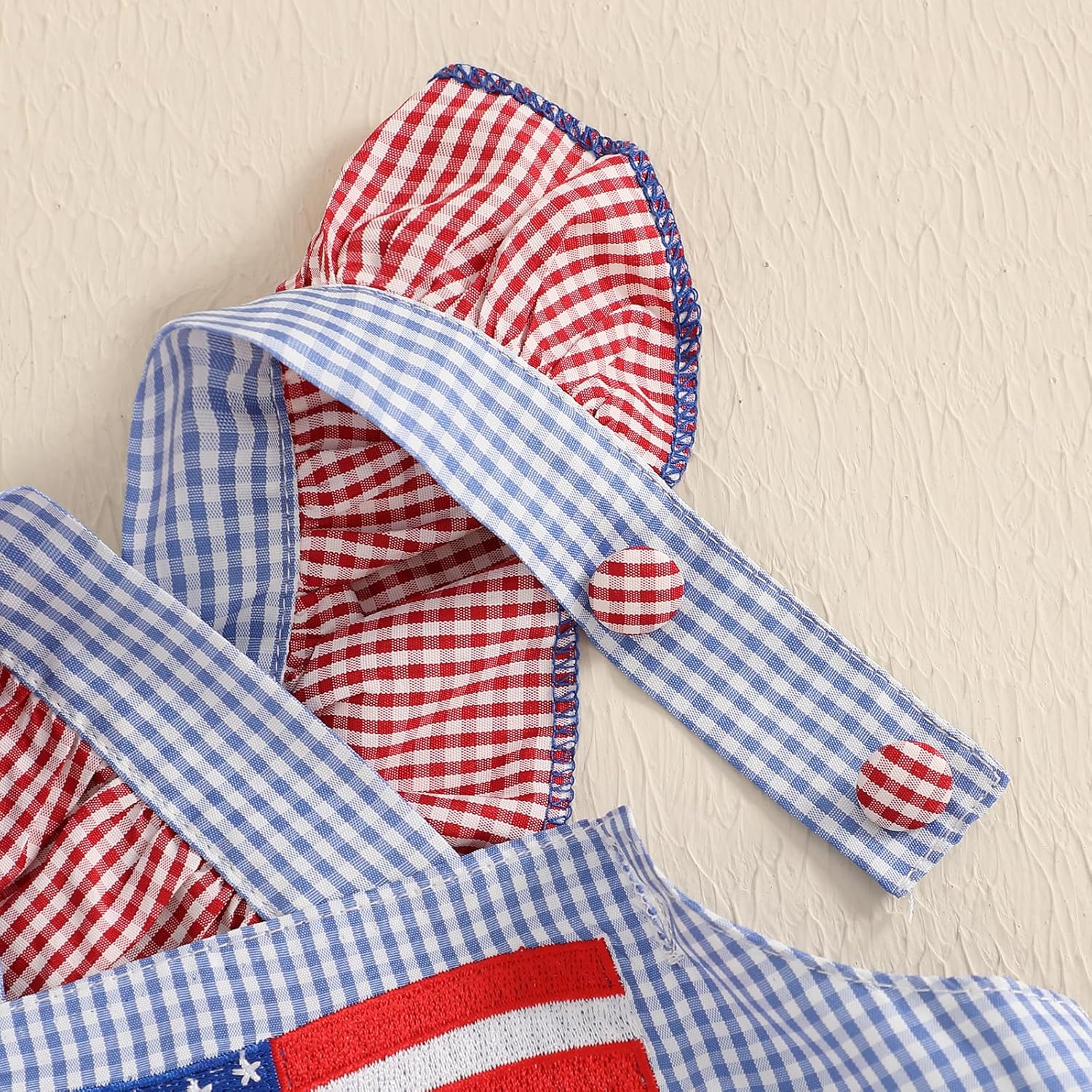 4th Of July Baby Girl Outfits Newborn Bubble Romper Infant Plaid Bodysuit T Shirt Memorial Day Patriotic Clothes - Image 5