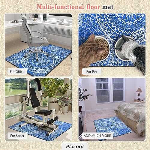 Miniatura 3 de Tapete vintage para silla de oficina para alfombra y piso de madera dura, tapete bohemio para silla de escritorio, 36 x 48 pulgadas, superficie