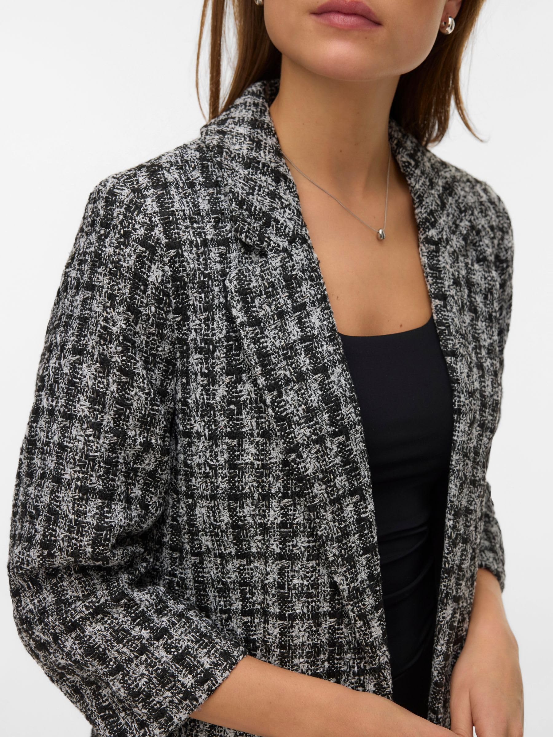 VERO MODA Vmfrida 3/4 Regular Blazer Noos, Nero, 40 Donna