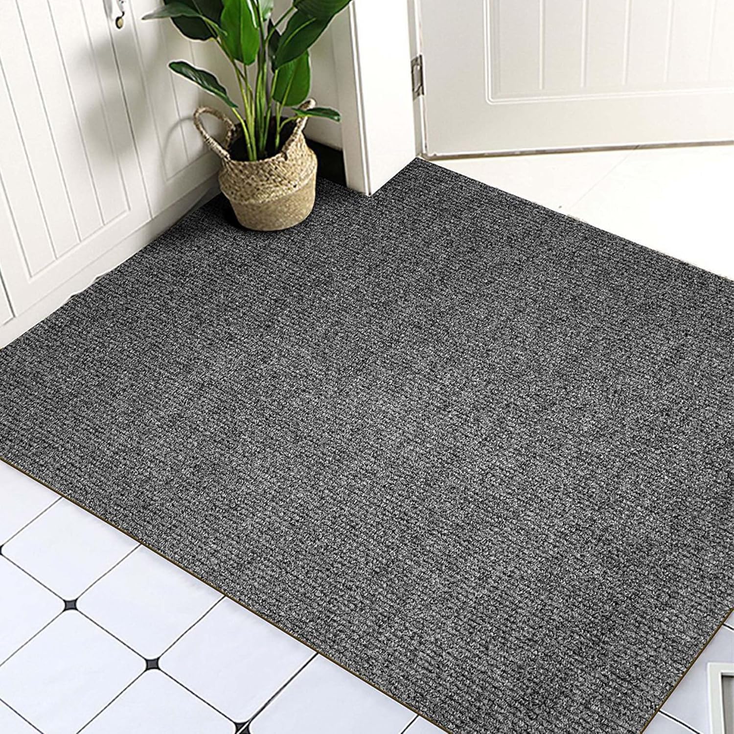 jxgzyy runner rugs 3' x 5', non slip entrance doormat, 0.3” thickness indoor outdoor carpet runner with rubber backing, waterproof custom size heavy duty floor mat for hallway laundry patio kitchen 2'11" x 4'11" (rectangular)