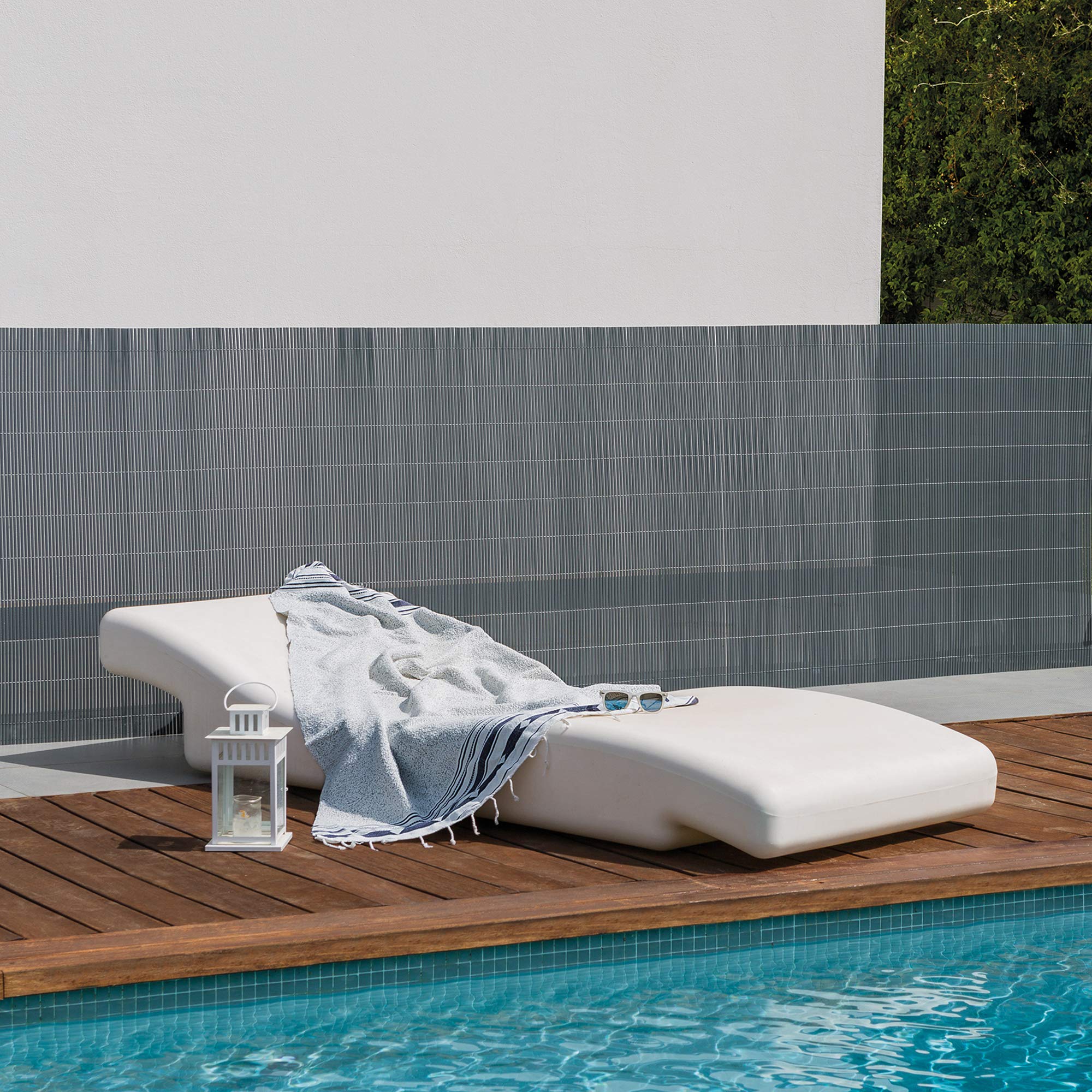 TENAX Colorado 1,50 x 5 m Gris, Canisse Synthétique en PVC avec Cannes Entières de 7 mm, Brise-Vue pour Jardins, Balcons et Clôtures