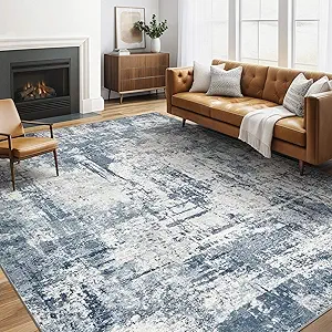 6X9 Area Rugs Living Room: Washable Large Abstract Soft Rug Stain Resistant Indoor Non-Slip Carpet for Men Modern Home Enthusiasts Aged 25-45 - High Traffic Areas - Bedroom Office Dining Room