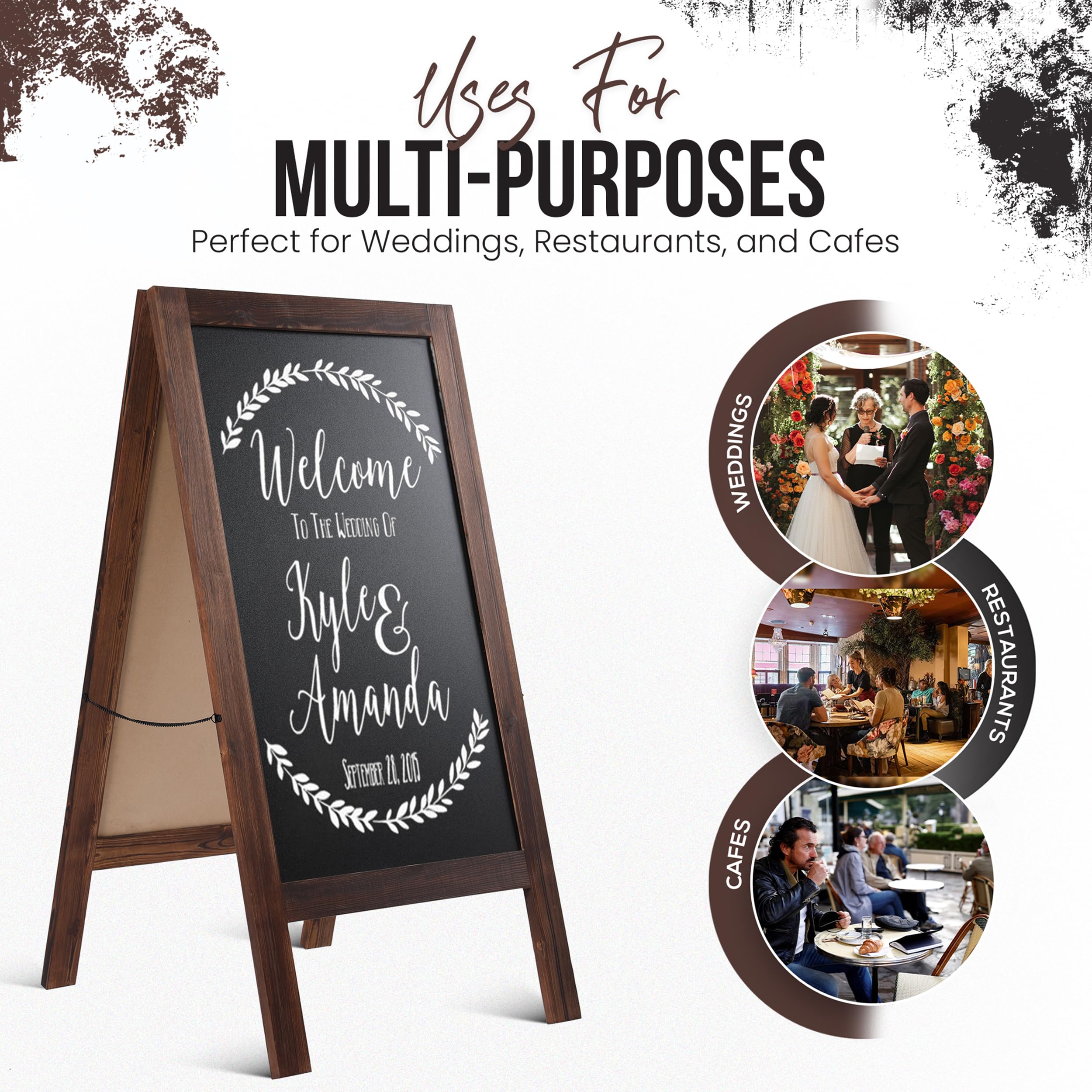 A Frame Sign Chalkboard Sign Magnetic Board Board2by Heavy Duty Magnetic A- Frame 40 X 20, Large Standing Sandwich Board Chalk Board Sign, Outdoor Chalkboard Easel For Restaurant Or Wedding With 4 Pens