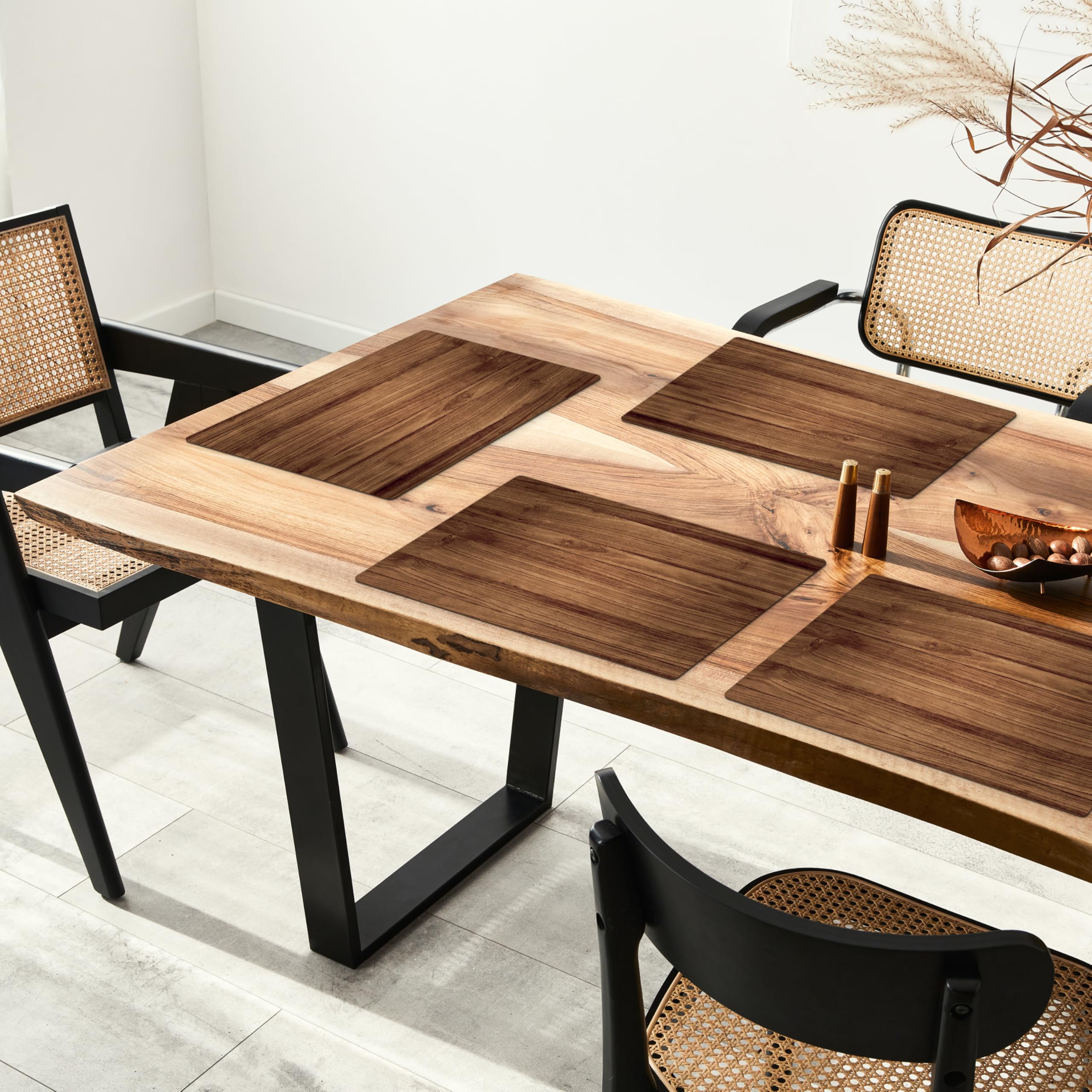 Set Di Tovagliette Americane Lavabili 6 Pezzi 45x30 Cm - Design Moderno Tramonto E Spiaggia - Antiscivolo E Protettive