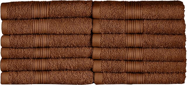 NatureMark 12 x 100% bawełna, czekoladowy brąz, 12 sztuk ręczników dla gości 30 x 50 cm, 12 sztuk