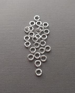 Snapeez II UltraPlate 99.9% Pure Silver Plate The Ultra Secure No Solder Snapping Heavy Gauge Hard Open Jump Ring 5mm Pk 25. Made in USA.