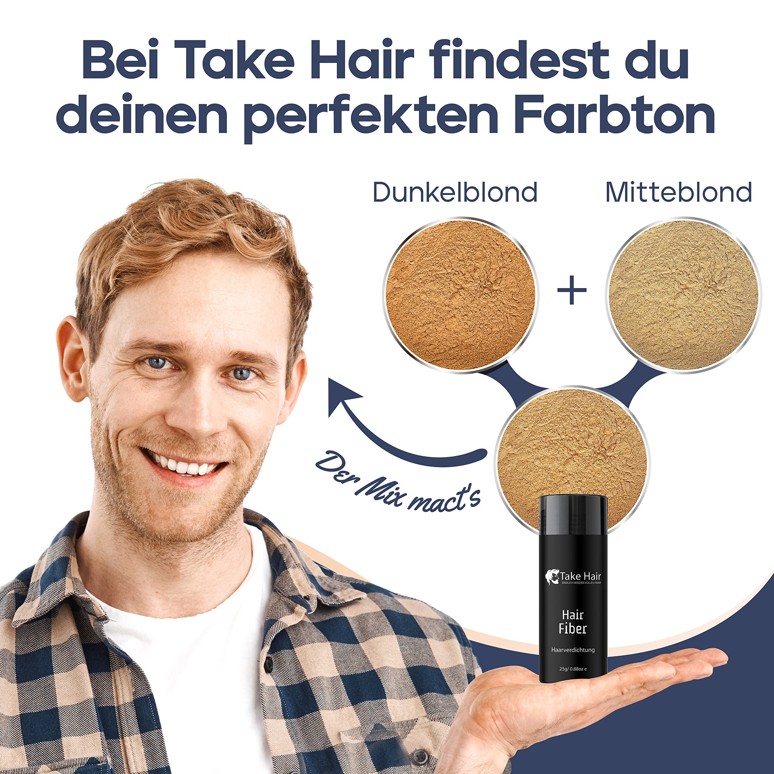 Take Hair Scattered Hair for Men I Holds in Rain and Wind I 25 g Pouring Hair for Hair Thickening I Hair Fibres I Hair Powder I Scattered Hair Men for Hair Loss I Hair Powder (Scattered Hair Black) - Image 4