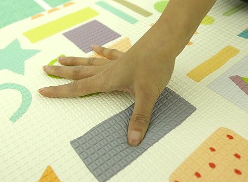 Vista 124 de Baby Care - Alfombra de juego (grande, diseño juguetón, Pinko & Friend) de 82 x 55 pulgadas, original de una pieza, reversible, enrollable, Juguetón