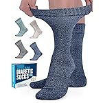 Doctor\'s Select Bamboo Viscose Diabetic Socks Women - 4 Pairs Crew Socks Women Size 9-11 Extra Wide