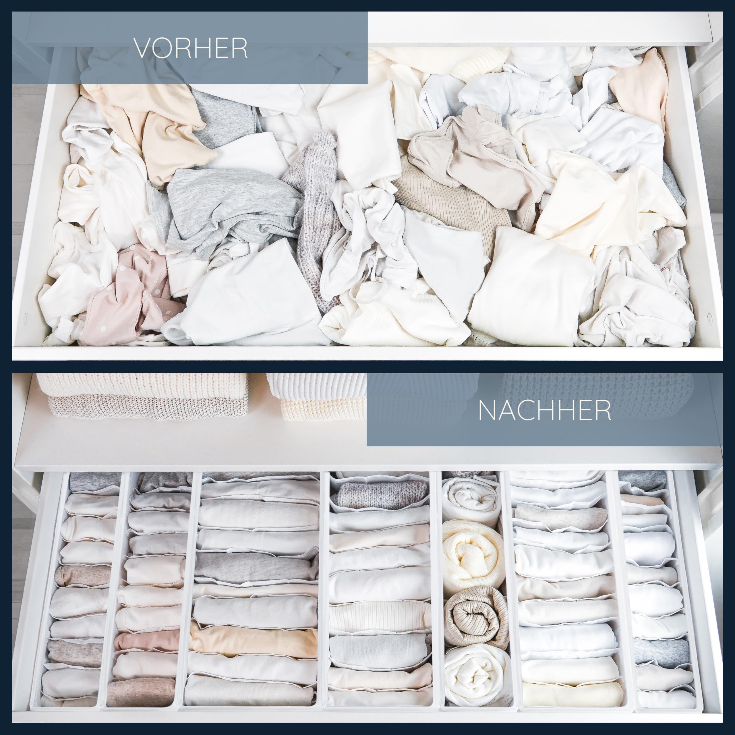 ROW&LINE® – Set De Rangement – ​​11 Compartiments Extra Hauts Pour