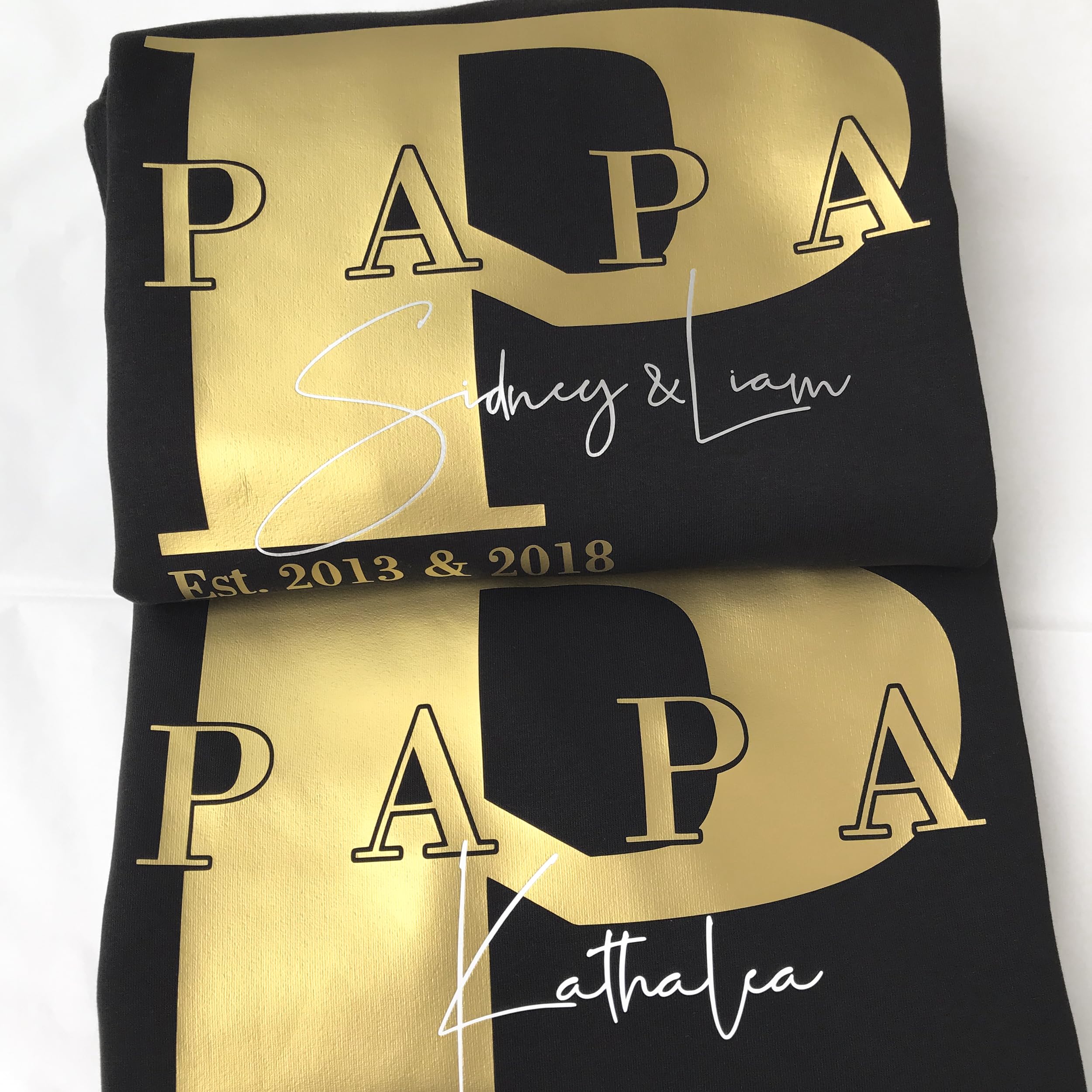 Personalisierte Bio T-Shirts Pullover für Familien Mama Papa Kinder Oma Opa, handbedruckt mit umweltfreundlichen Farben und Folien in Deutschland, Bio-Baumwolle