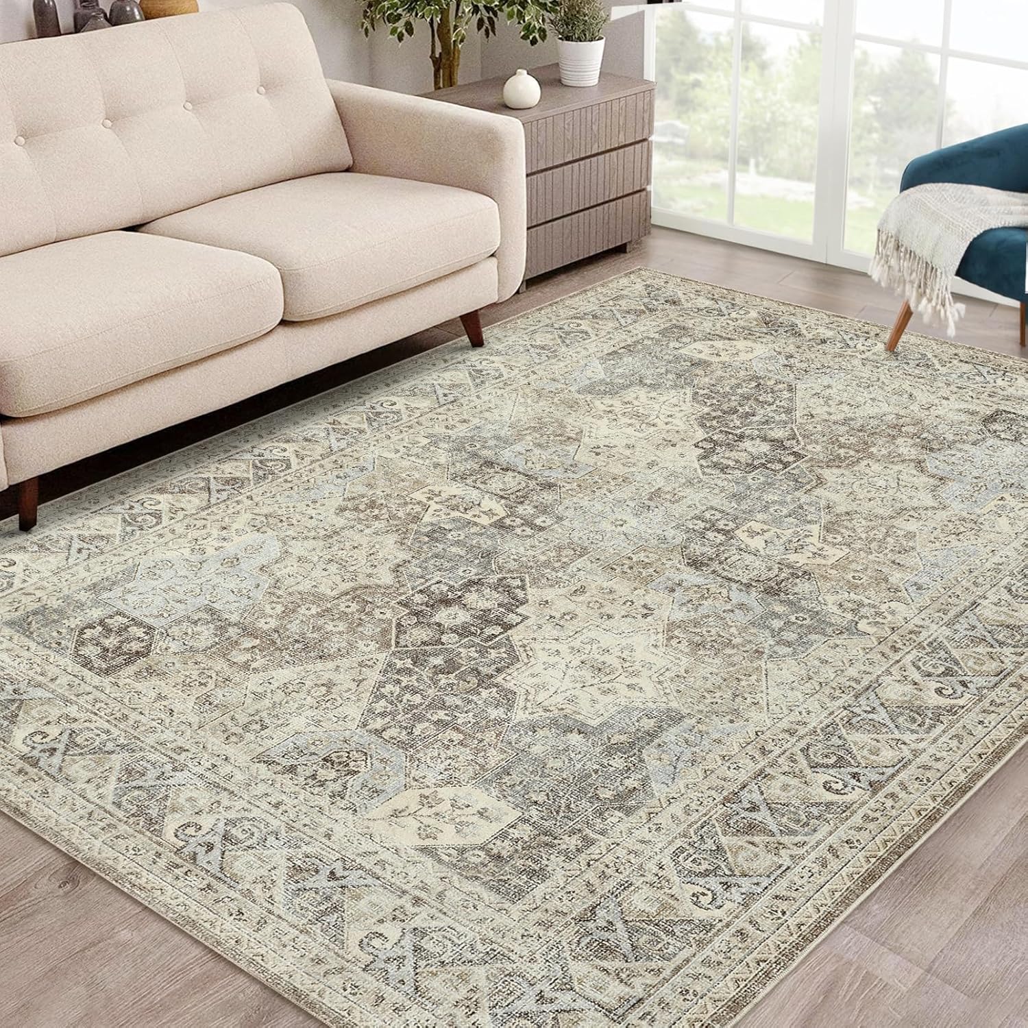Amazon.com: GarveeHome Boho Washable Rug 6x9 Vintage Rug Indoor Soft ...