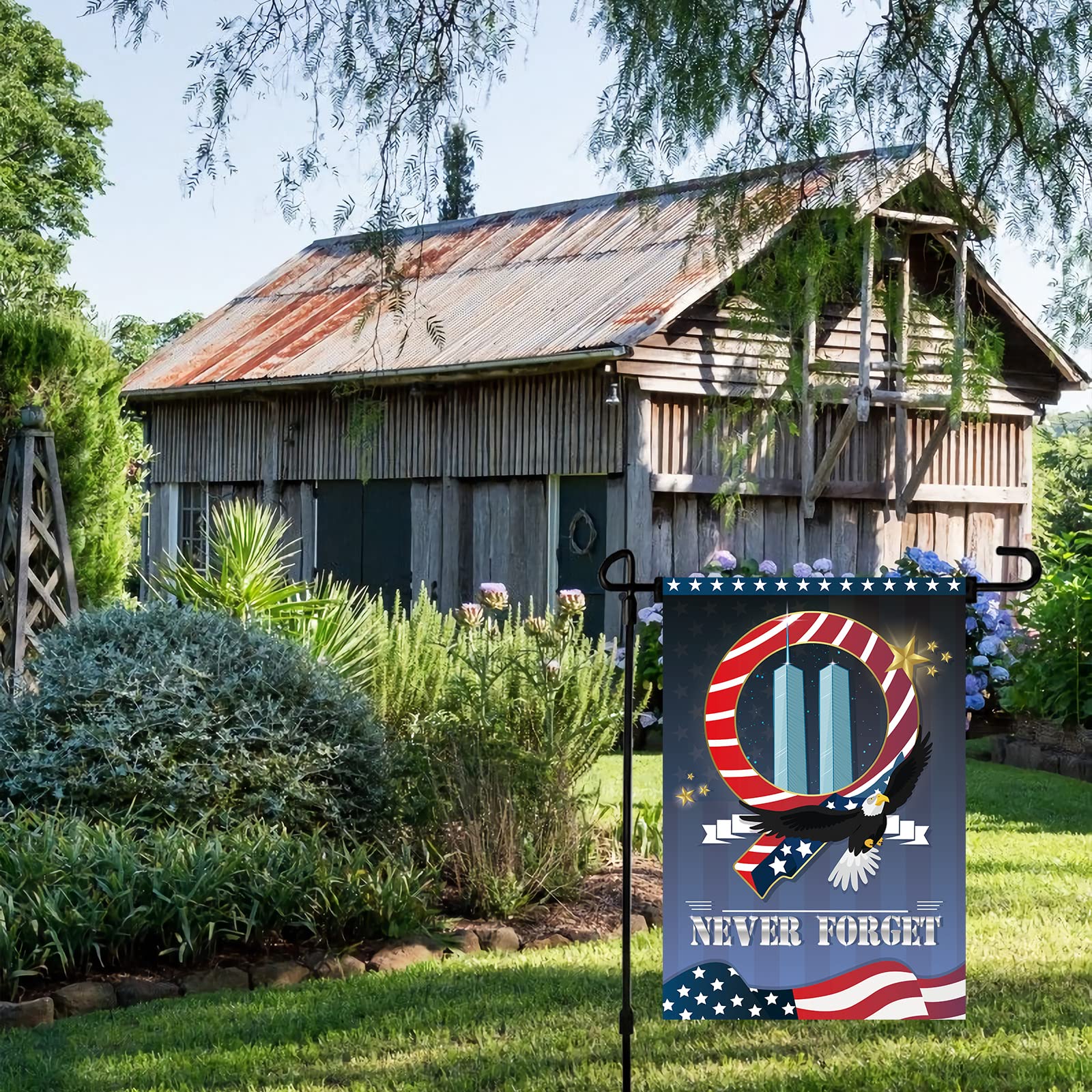 ‚Äû911 Never Forget‚Ä€ Hausflagge ‚Äì Patriotisches Design, Wetterfest & Made In USA