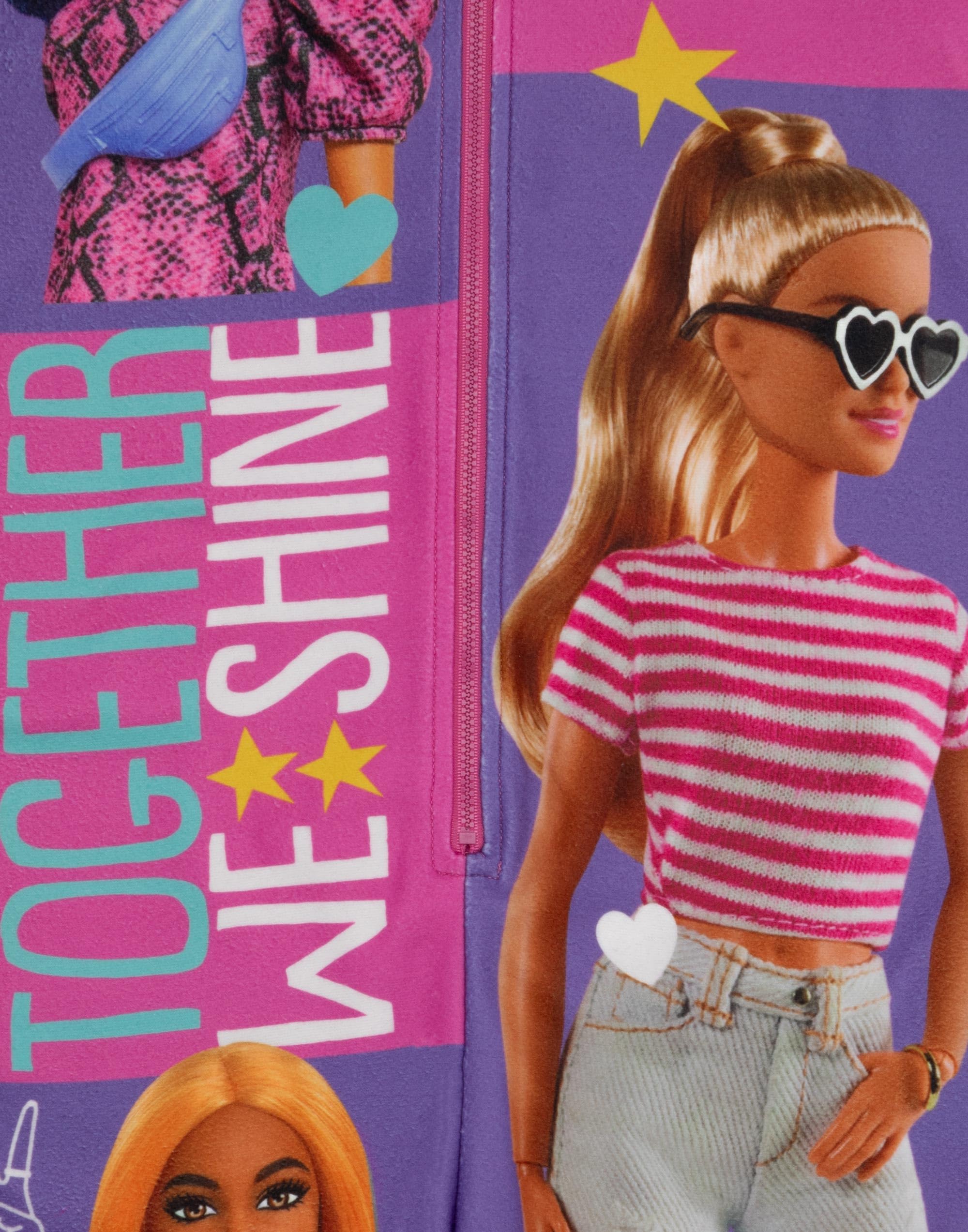 Barbie Girls' Pink All-in-One Nightwear Comfy Onesie for Leisure