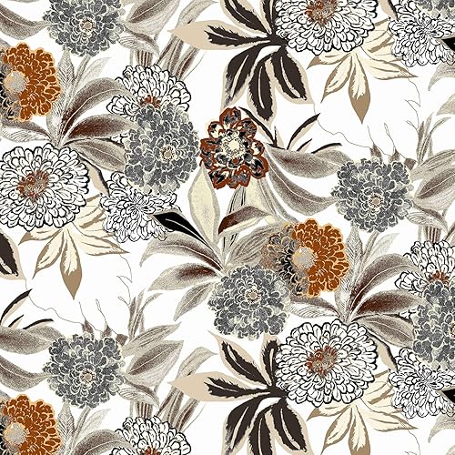 Papel tapiz vintage floral para despegar y pegar, papel de contacto con margaritas, blanco, marrónnaranja, extraíble, impermeable, decorativo,