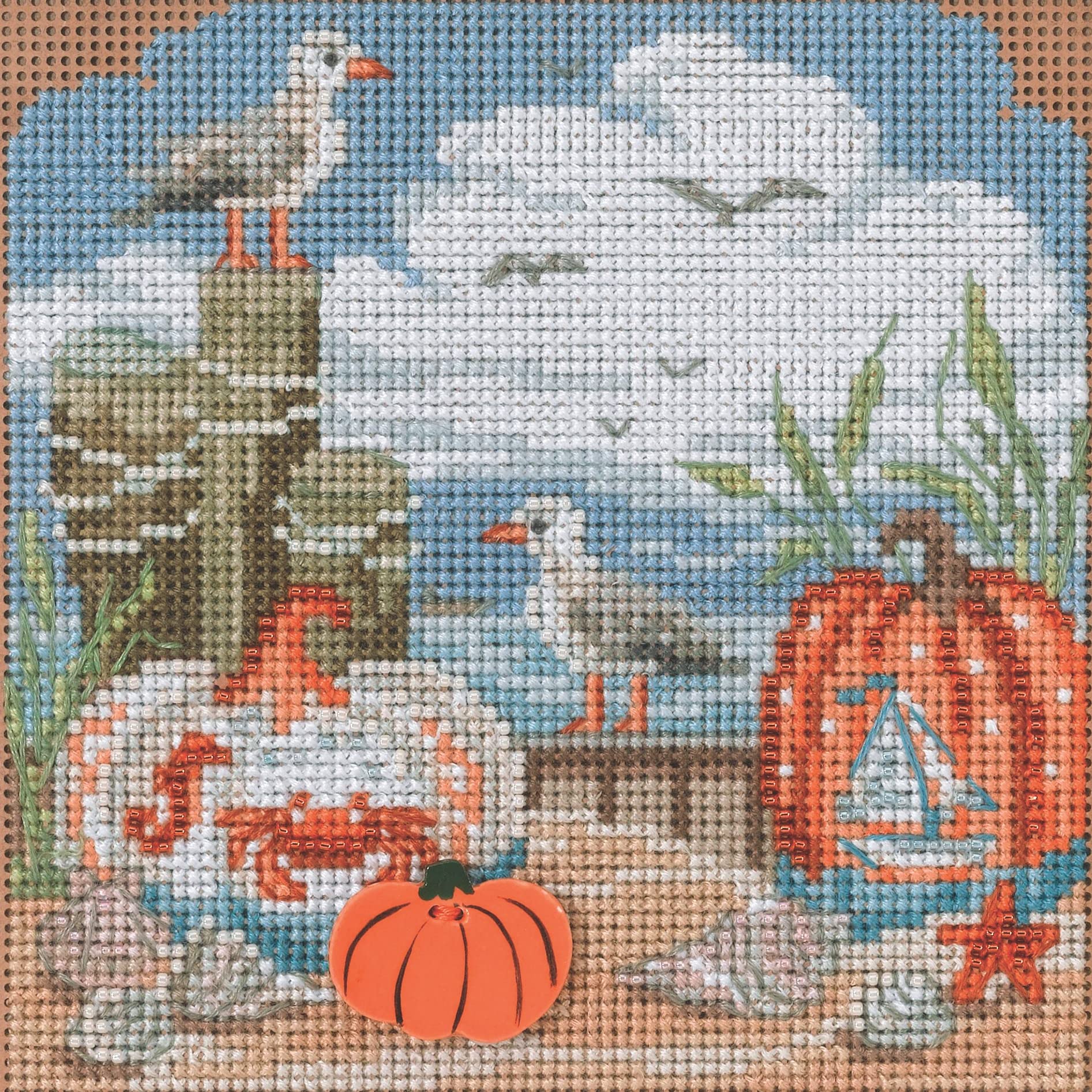 Mill Hill Fall Beach Beaded Counted Cross Stitch Kit 2022 Buttons & Beads Autumn MH142225