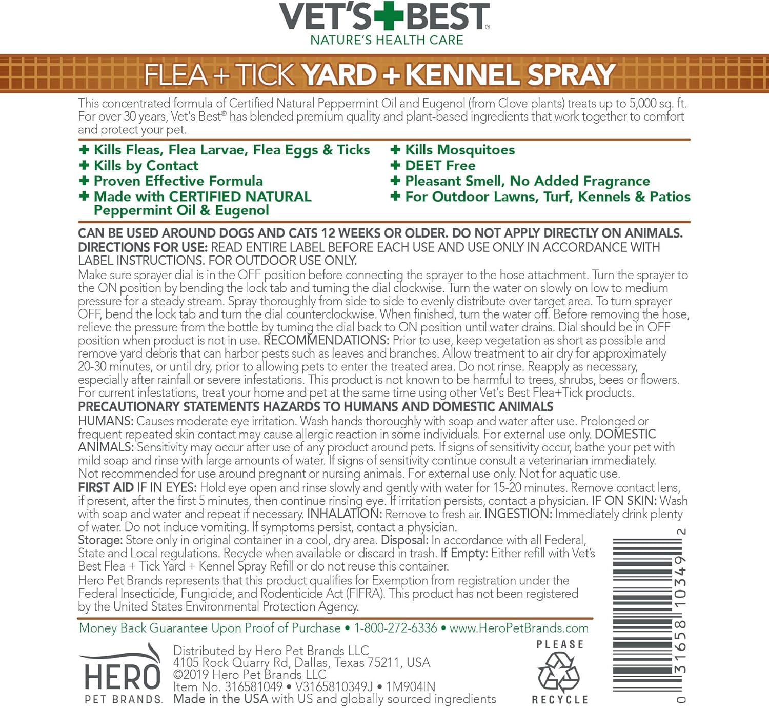 Vets Best Flea and Tick Yard and Kennel Spray Yaxa Colombia