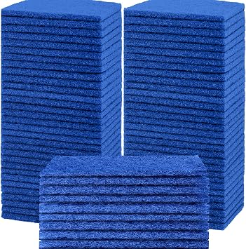 40 Pcs Heavy Duty Scour Pads,Scouring Pads,4 x 5.95 inch Scrubbing Pads for Metal Grills & Kitchen Scrubbers,Non-Scratch Reusable Dish Scrubbing Pads for Kitchen Dishes Sink BathtubBlue