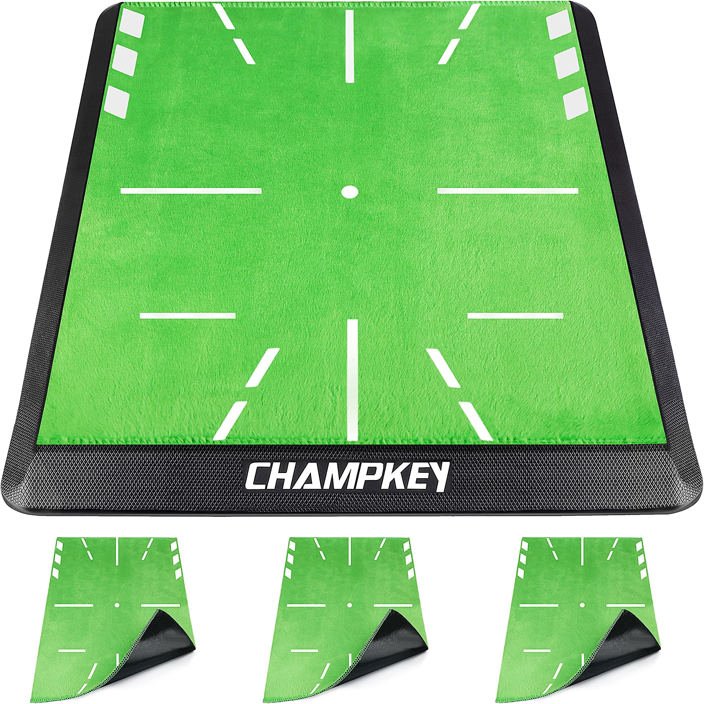 CHAMPKEY Heavy-Duty Golf Hitting Mat - Swing Path Feedback Golf Practice Mat - Ideal for Indoor and Outdoor Training