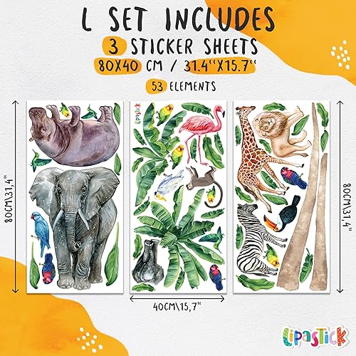 Miniatura 3 de Lipastick - Calcomanías de pared grandes de dinosaurio para niños, 110 calcomanías de pared de dinosaurios de acuarela para niños, calcomanías de