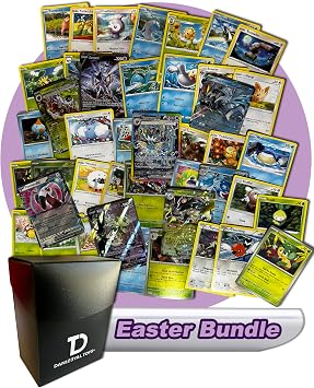 Easter TCG Random Assortment Bundle || Grass, Water, or Normal Ultra Rare + 20 Random Grass, Water, or Normal + Dan123yal Deck Box
