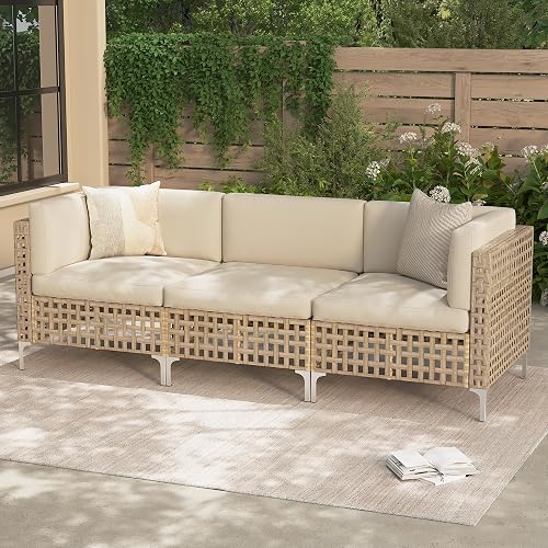 U-MAX Outdoor Patio Furniture Sofa, Wicker Boho Outdoor Sofa, Patio