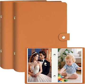 Aevdor 2 Pack Small 4x6 Photo Albums, 104 Photos Total, Brown