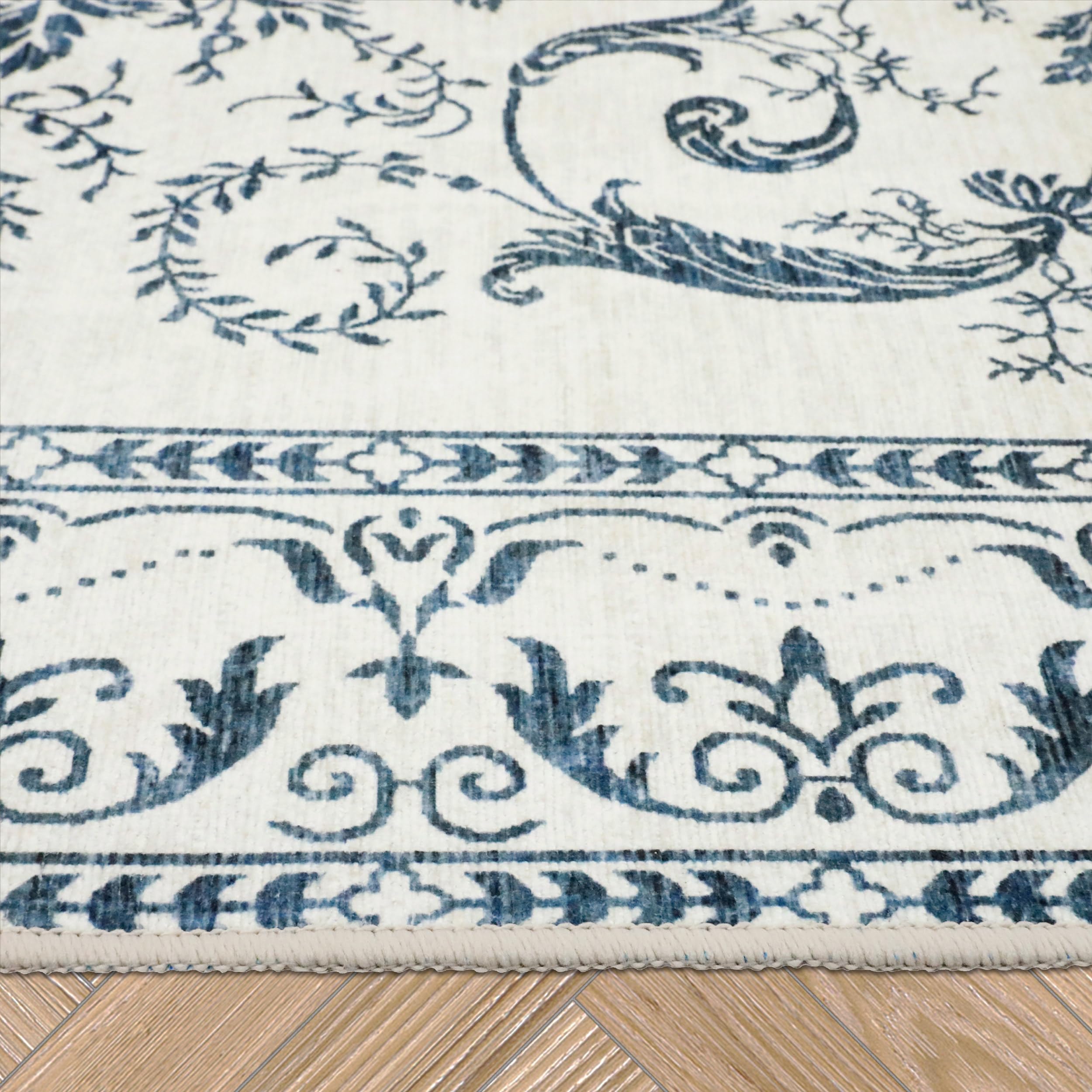 Amazon.com: Laura Ashley Sea Spray Blue Josette Medallion Machine