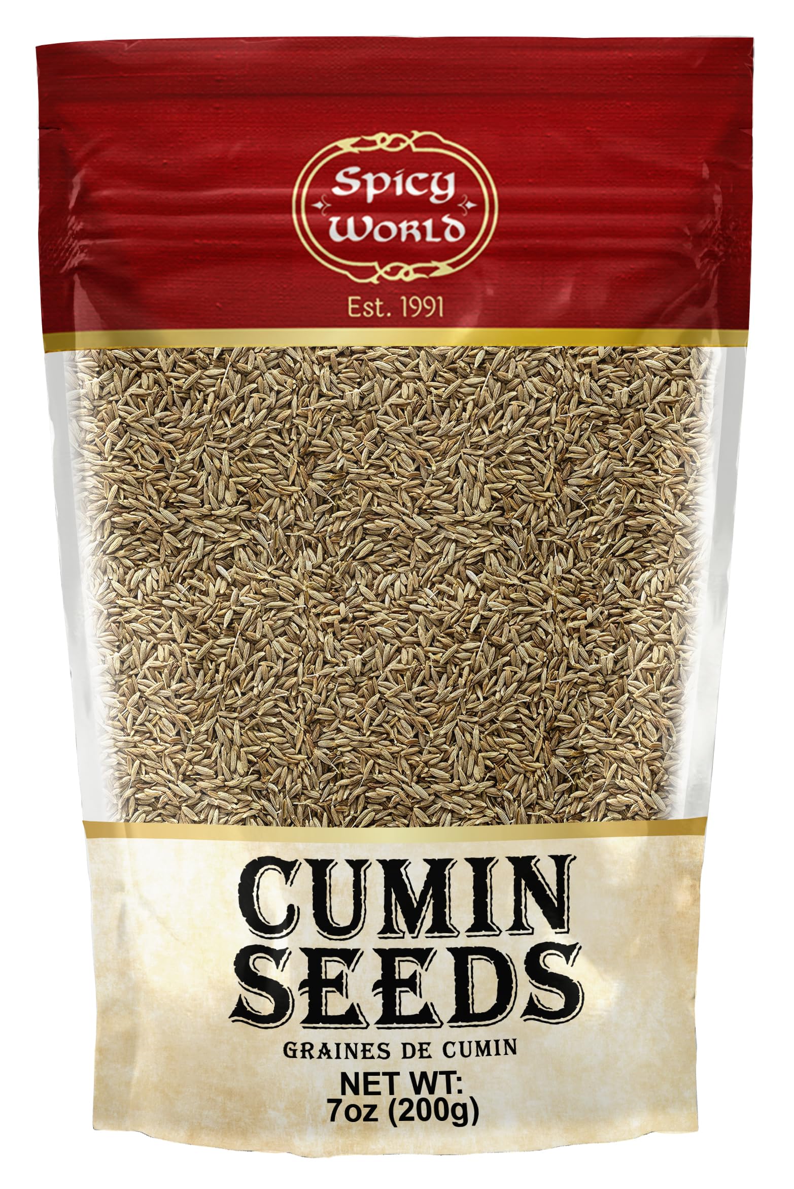 Spicy World Whole Cumin Seeds 7 Oz Resealable Bag