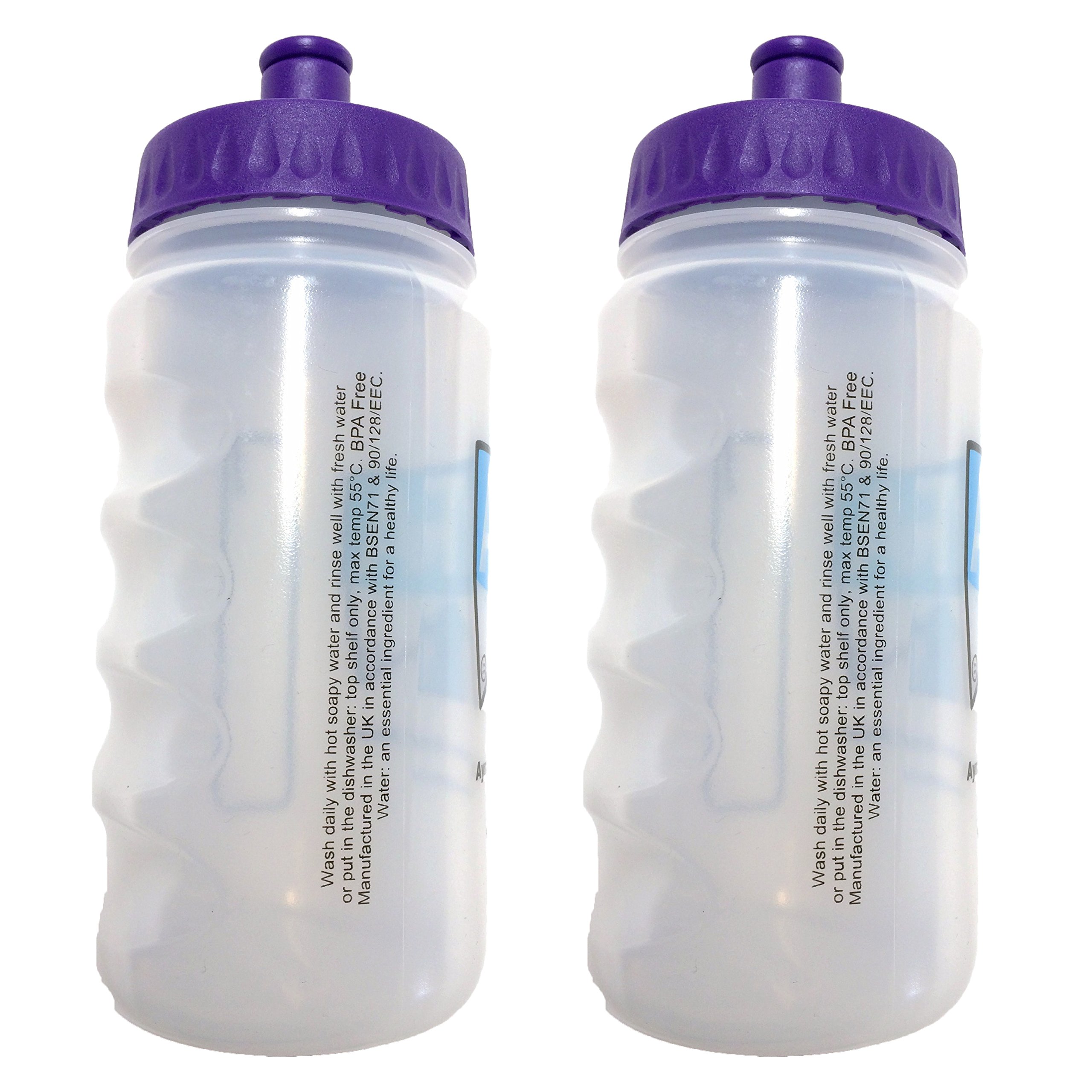Ayra 2 x New Water Bottles Kids School Lunchbox Dinner Drinks Bottle 500ml (Purple) — image 1