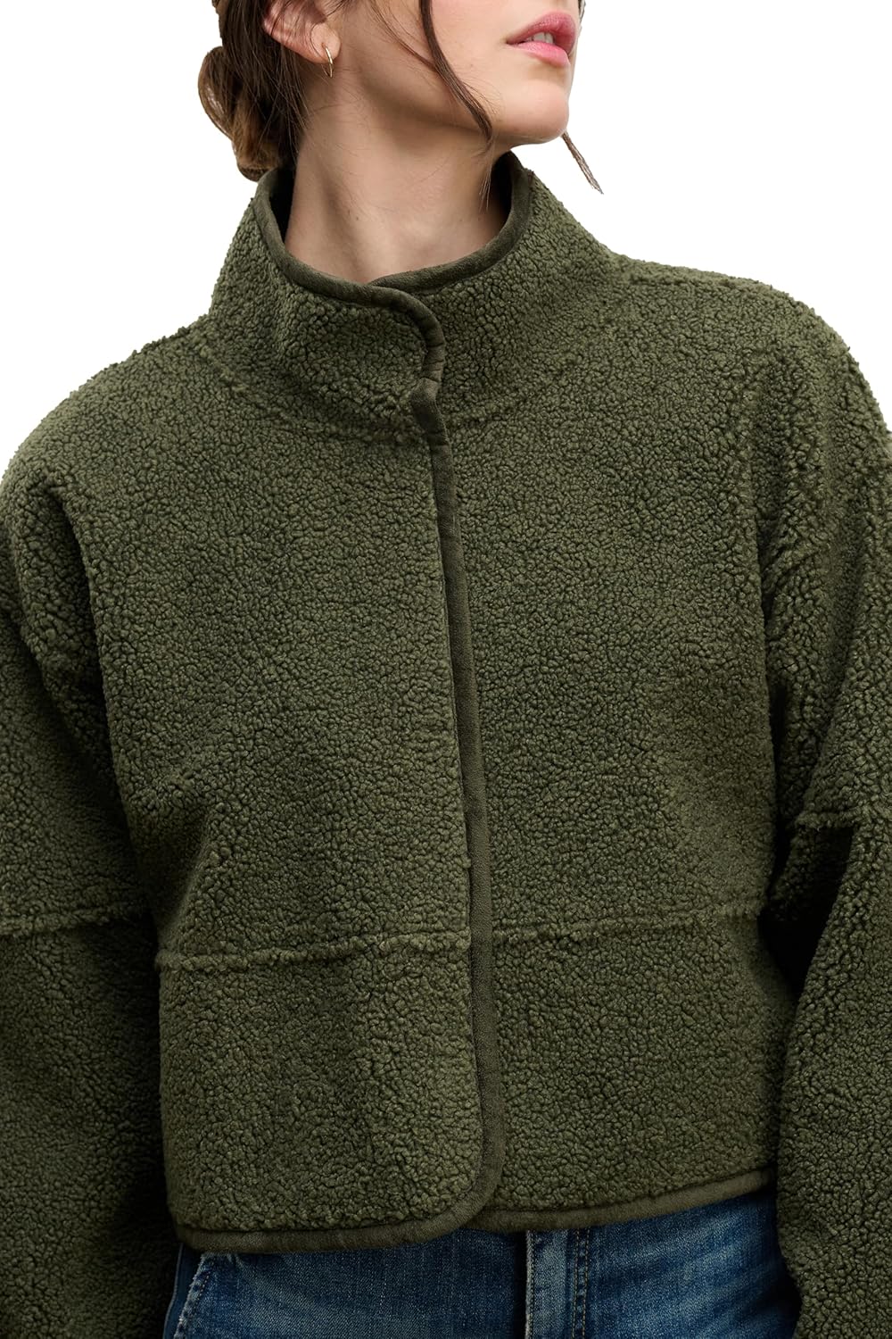 VELVET BY GRAHAM & SPENCER Women's Kelly Reversible Lux Sherpa Jacket, Army, Small - Image 3