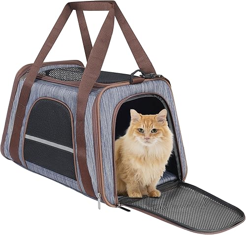 HiCaptain Transportador suave para gatos con ventana de malla superior, transpirable para gatos medianos y perros pequeños, cachorros de hasta 13