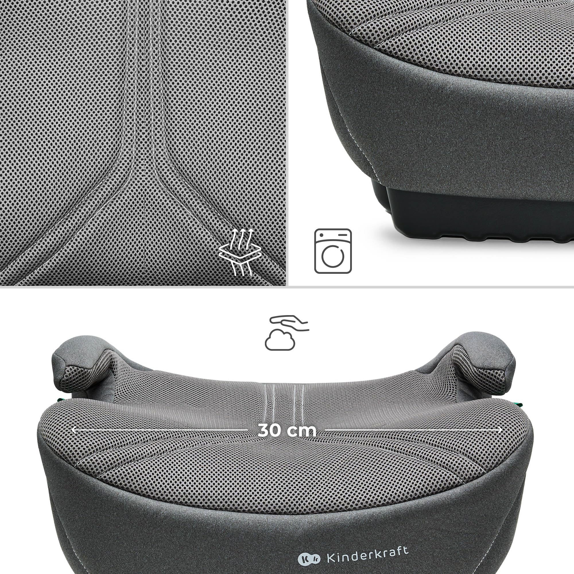 Kinderkraft I-BOOST 2 PRO, Asiento para Niños de 125-150 cm y de 6 a 12 años, Montaje ISOFIX, muy ligero (2,36 kg), Reposabrazos Ergonómicos, Acolchado Desmontable, Verde — view 3