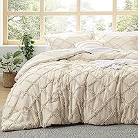 Vista 35 de Bedsure Juego de colcha acolchada bohemio y empenachado, beige, GentleSoft™, 2 piezas, estilo rústico desgastado, pero chic, bordado, regalo mujer